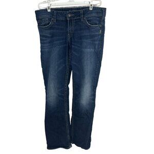 Silver Jeans Co Suki Mid Slim Boot Cut W33 L33 Super Stretch Denim Blue Jeans